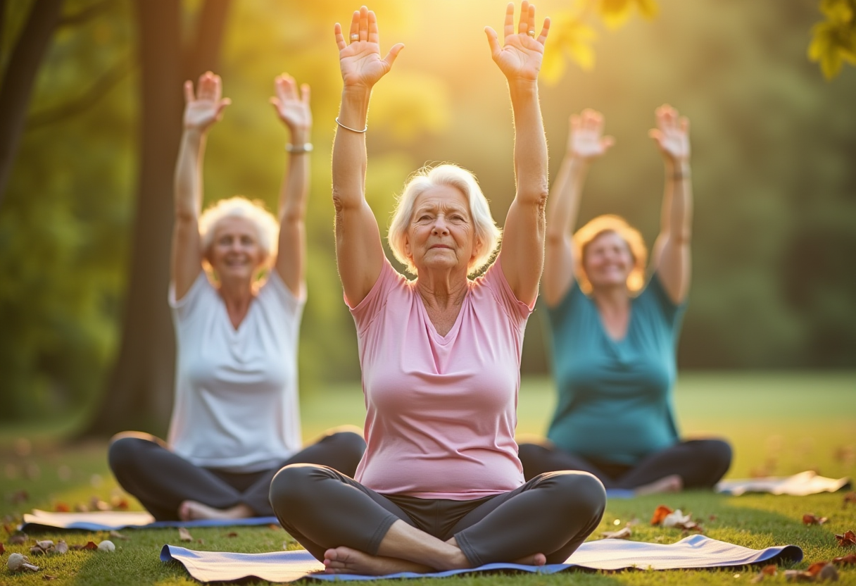 Затишна студія йоги з м'яким освітленням та зручними килимками для занять